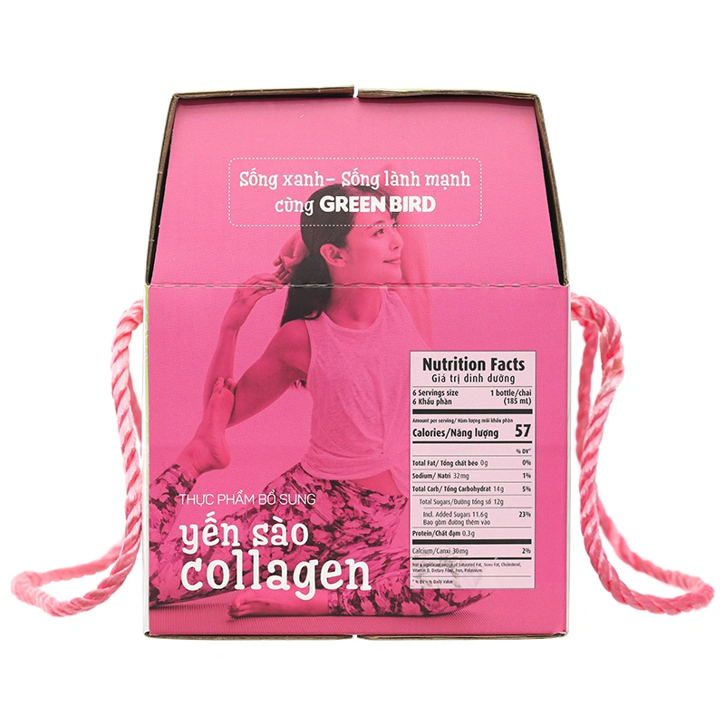 Nước yến Collagen Green Bird Nutrinest lốc 6 chai x 185ml - 4